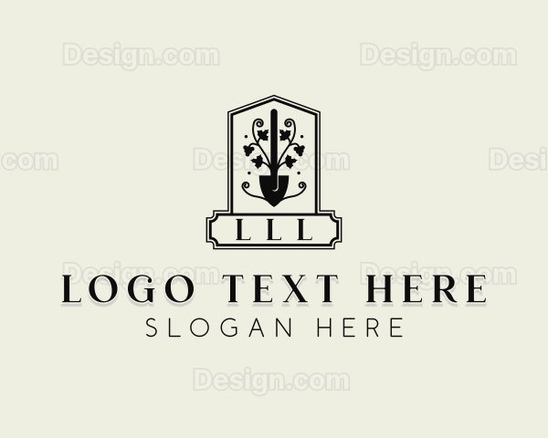 Shovel Landscaping Gardener Logo