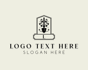 Shovel Landscaping Gardener Logo