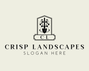 Shovel Landscaping Gardener logo