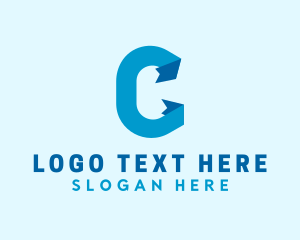 Simple Ribbon Letter C  logo