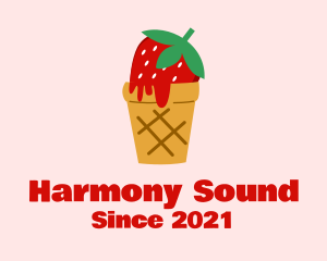 Strawberry Ice Cream Cone logo