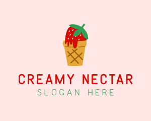 Strawberry Ice Cream Cone logo