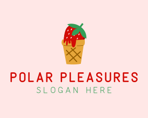Strawberry Ice Cream Cone logo