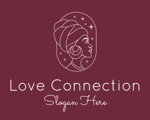 African Woman Line logo design