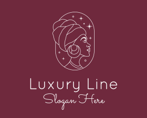 African Woman Line logo design