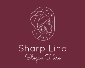 African Woman Line logo design