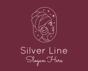 African Woman Line logo design