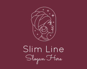 African Woman Line logo design