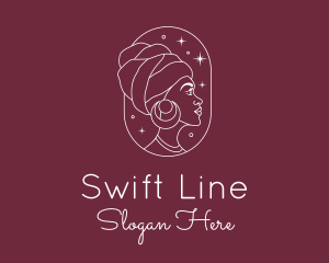 African Woman Line logo design