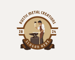 Blacksmith Worker Metalwork logo design