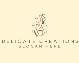 Flower Hand Delicate logo design