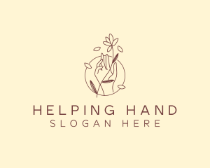 Flower Hand Delicate logo design