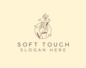 Flower Hand Delicate logo design