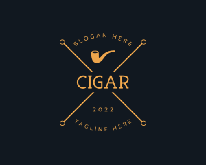 Hipster Fashion Smoking Pipe logo design