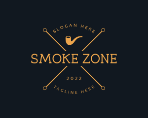 Hipster Fashion Smoking Pipe logo design