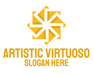 Yellow Solar Flower logo design