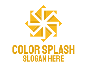 Yellow Solar Flower logo design