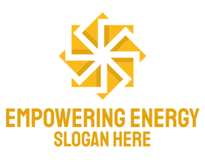 Yellow Solar Flower logo design