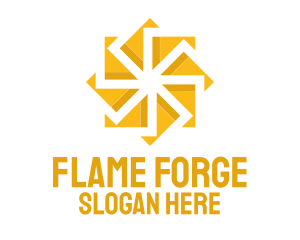 Yellow Solar Flower logo design