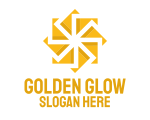 Yellow Solar Flower logo design