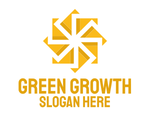 Yellow Solar Flower logo design