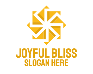 Yellow Solar Flower logo design