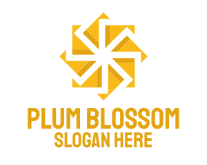 Yellow Solar Flower logo design