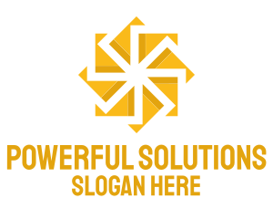 Yellow Solar Flower logo design