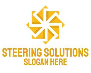 Yellow Solar Flower logo design