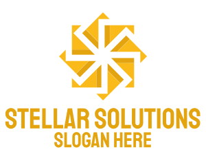 Yellow Solar Flower logo design