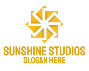 Yellow Solar Flower logo design