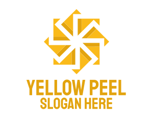 Yellow Solar Flower logo design