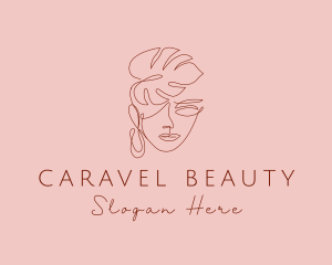 Beauty Leaf Woman  logo design