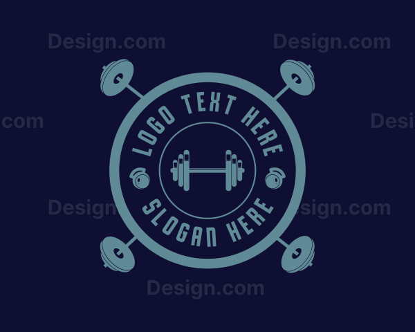 Fitness Weightlifting Badge Logo