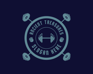 Fitness Weightlifting Badge logo design