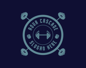 Fitness Weightlifting Badge logo design