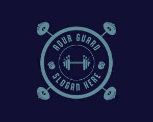 Fitness Weightlifting Badge logo design