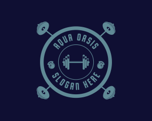 Fitness Weightlifting Badge logo design