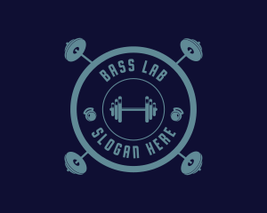 Fitness Weightlifting Badge logo design