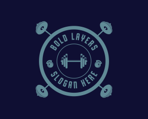 Fitness Weightlifting Badge logo design