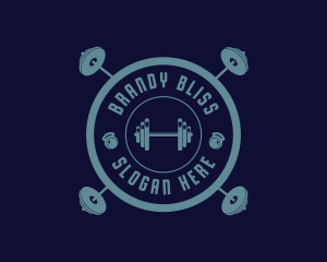 Fitness Weightlifting Badge logo design