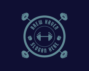 Fitness Weightlifting Badge logo design