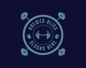 Fitness Weightlifting Badge logo design