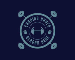 Fitness Weightlifting Badge logo design