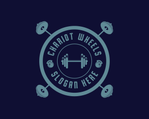 Fitness Weightlifting Badge logo design