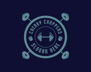 Fitness Weightlifting Badge logo design