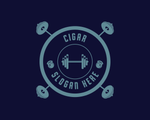 Fitness Weightlifting Badge logo design