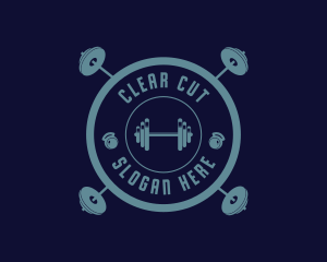 Fitness Weightlifting Badge logo design