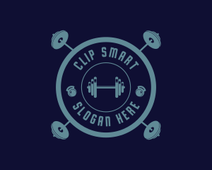 Fitness Weightlifting Badge logo design