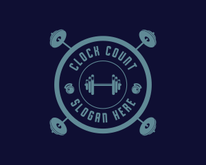 Fitness Weightlifting Badge logo design